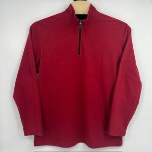 Reel Legends Men's Red Fleece 1/4 Zip Pullover Long Sleeve Sweater Size XXL